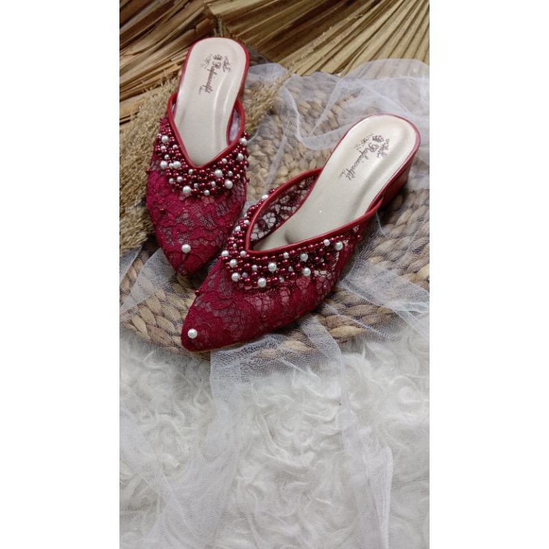 sepatu Kathy merah maroon 3cm