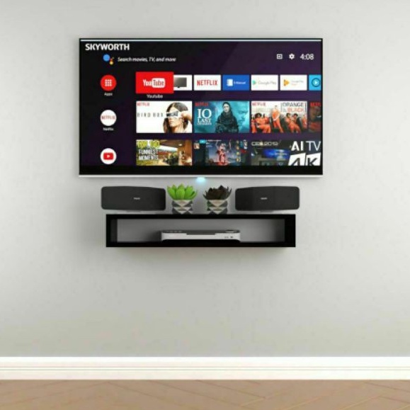 Rak bunga minimalis tv jilbab kaktus dinding kosmetik tempel hias gantung buku dari besi kayu jati R