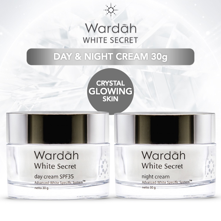 Wardah White Secret 1 pcs/Paket Putih Glowing- 2 Pcs ( Day Cream 30gr + Night Cream 30gr ) 100% original