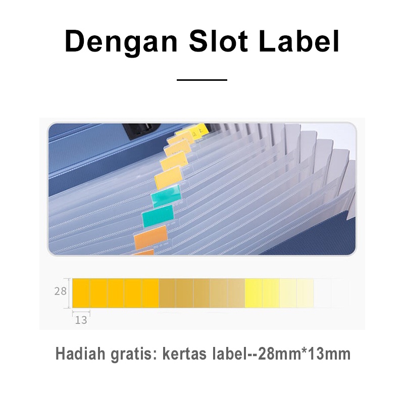 Deli Map Dokumen 13 Lapisan Tas Dokumen A4 Tas File Dokumen Tahan Air Expanding File