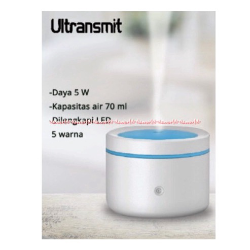 Ultransmit Diffuser Mini Ultrasonic Pewangi Ruangan Aromaterapi Ultran Smit Difuser Daya 5 watt Ultra Smith