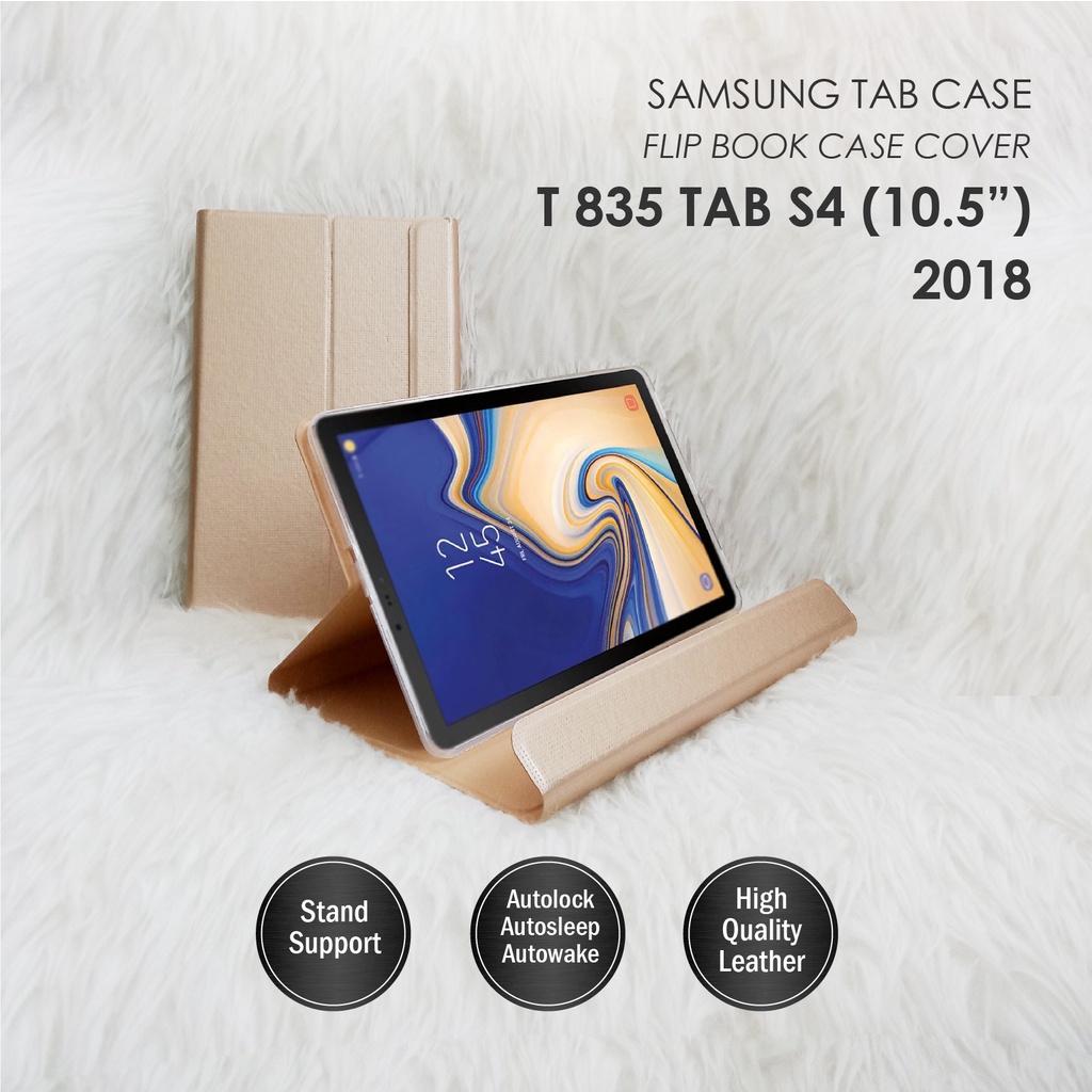 Flip Book Case Cover SAMSUNG TAB S4 10.5 IN T835 2018 Casing Leather PU Lipat