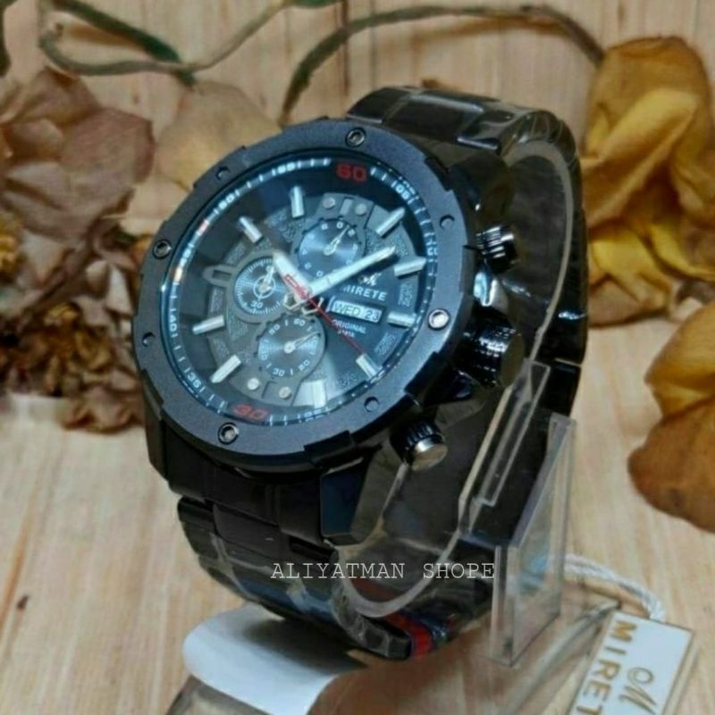 JAM TANGAN PRIA IMPORT MIRETE WATER RESISTANT 3M FREE BOX EXKLUSIF