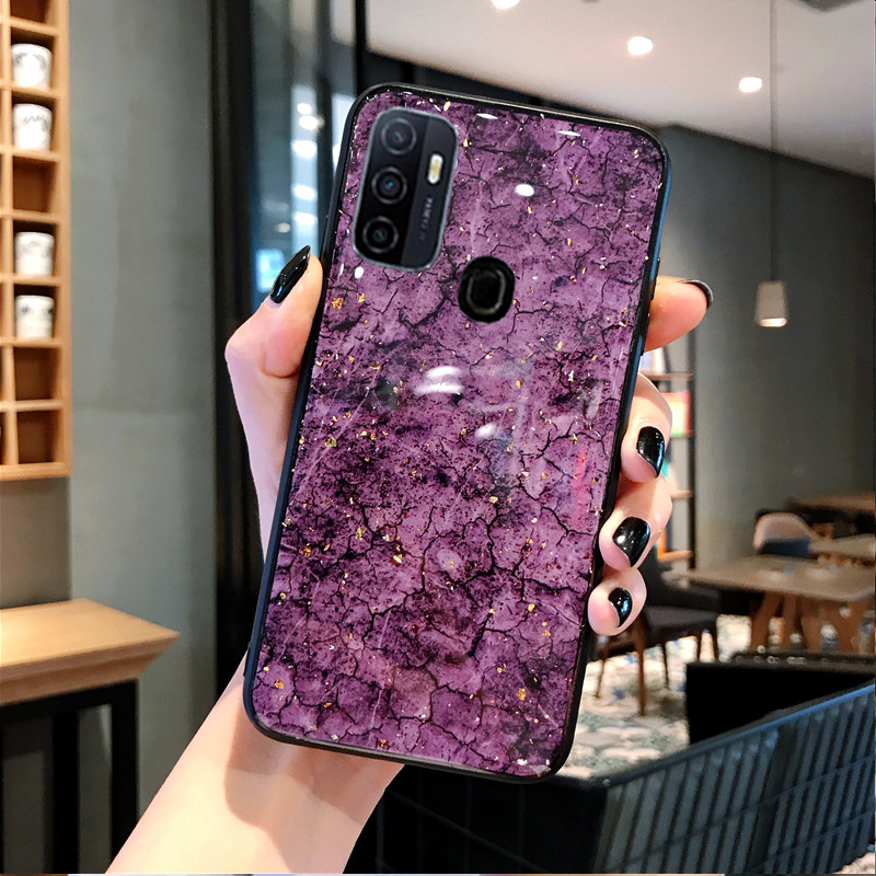 Kesing hp OPPO A53 Phone Case Bling Glitter Foil Marble