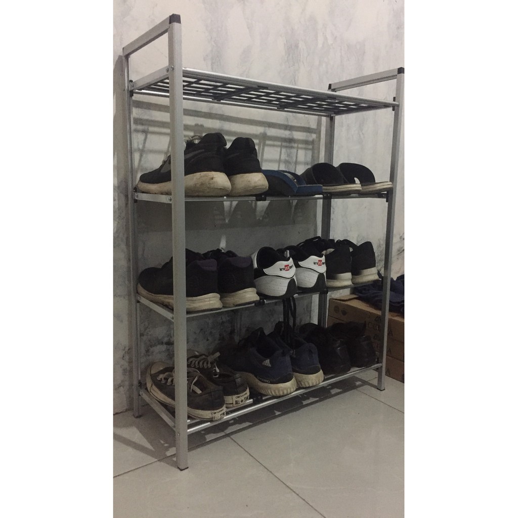 Rak Sepatu ALUMINIUM 3 Susun 4 susun 5 Susun Lengkap Murah Tempat Penyimpanan Sepatu