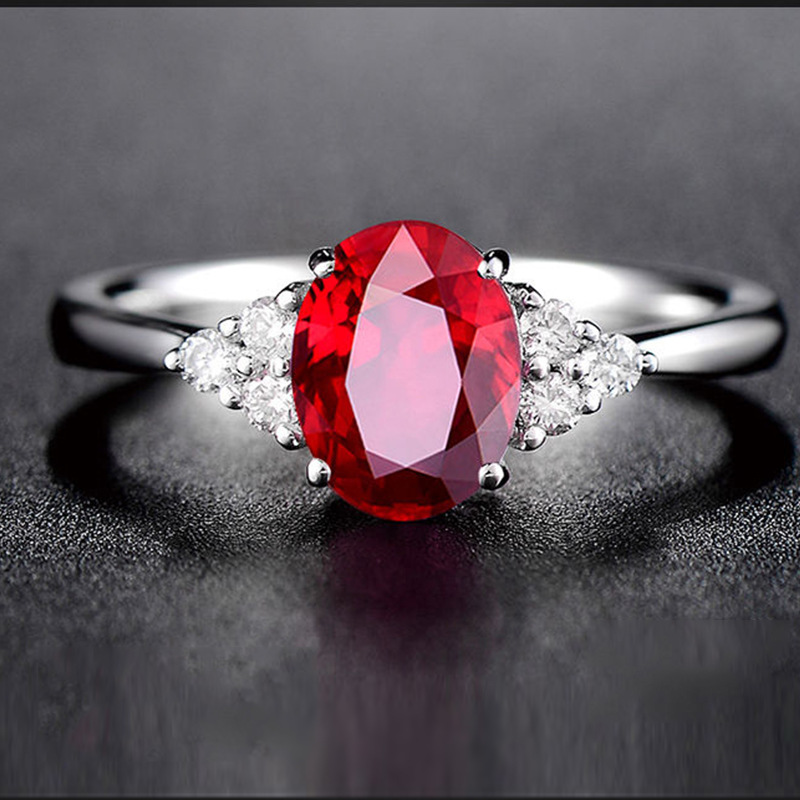 Cincin Ruby Inlaid Untuk Wanita