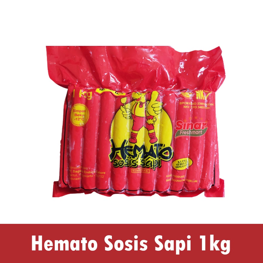 

[SINAR.FRESHMART] HEMATO SOSIS DAGING SAPI GOOD KOMBINASI isi 40pcs [1000gr]