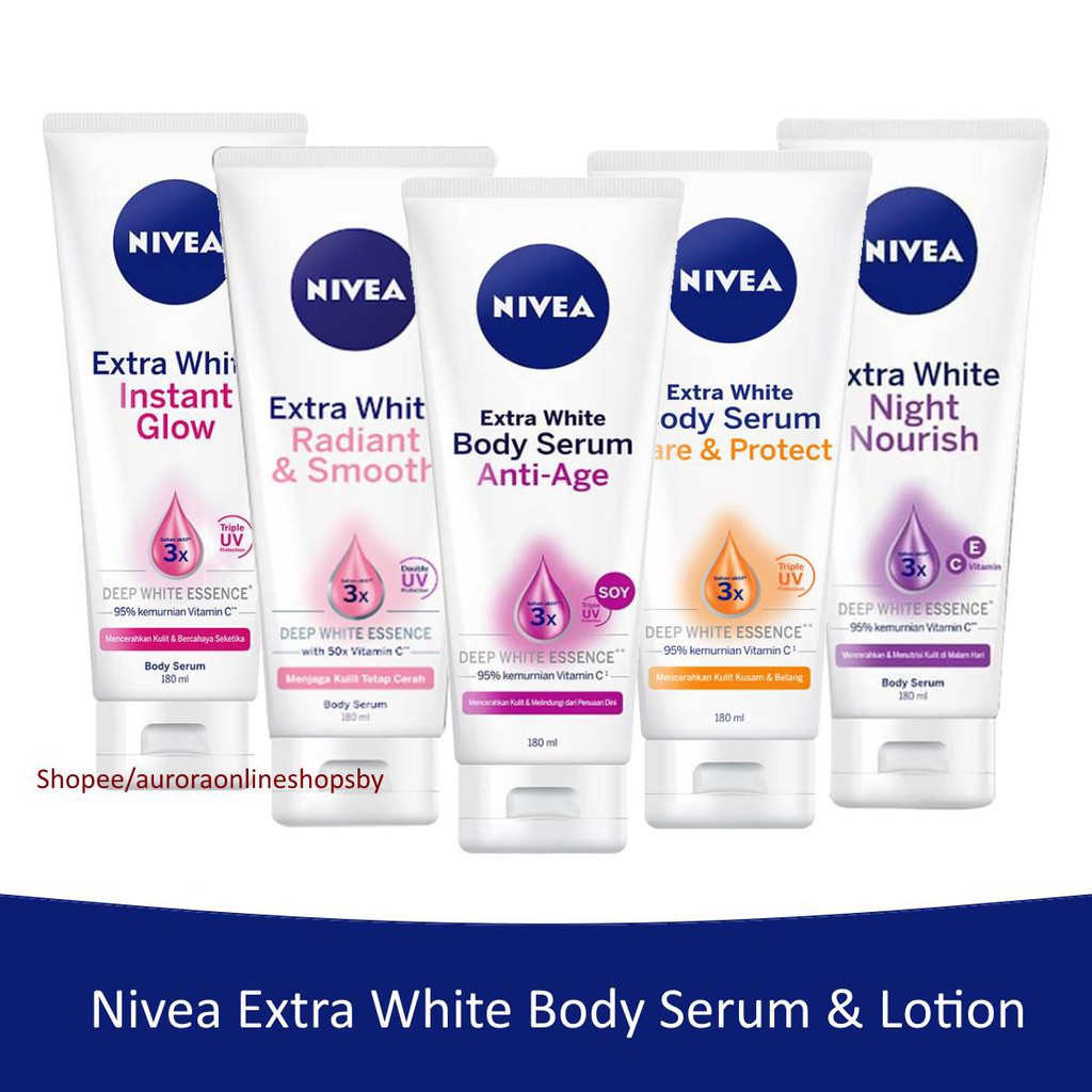 NIVEA Extra White Body Serum Night Nourish | Radian &amp; Smooth | Instant Glow | Care &amp; Protect ETC