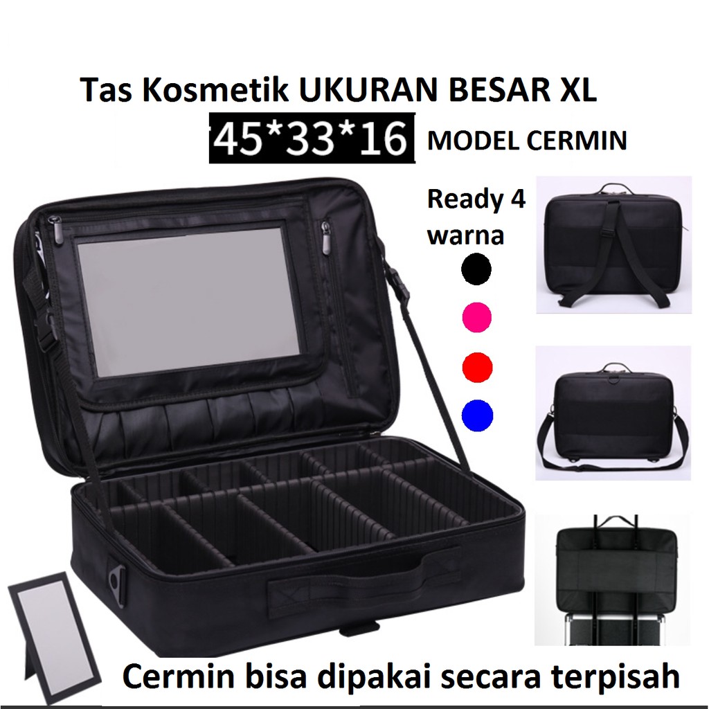 COD / 45X33X16 TAS KOSMETIK PLUS CERMIN / BEAUTY CASE / TAS MAKE UP / KOPER KOSMETIK