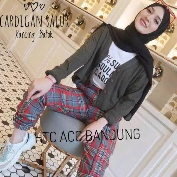 (SP FT 16F5A[) CARDIGAN RAJUT SALUR KANCING BATOK | Cardy Crop Rajut ＝