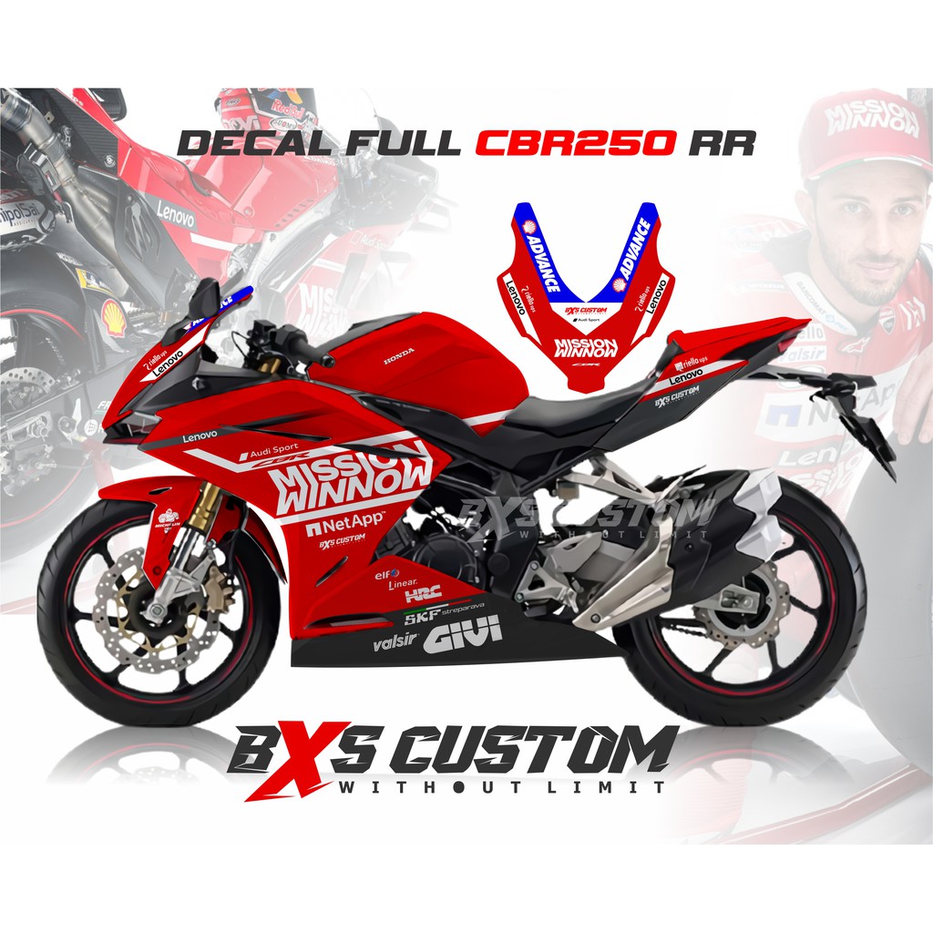 DECAL FULL CBR 250 RR KEREN LIVERY DUCATI MISSION WINNOW