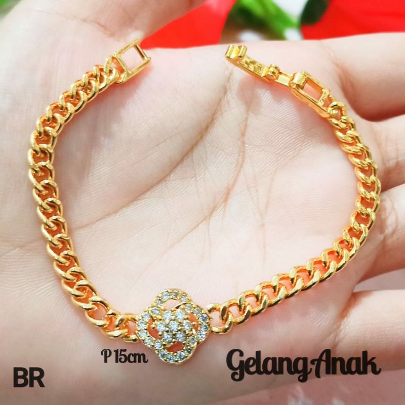 Gelang Anak Rantai Mata Varian motif Perhiasan Anak Gold (COD)