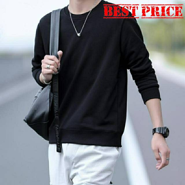 KAOS POLOS LENGAN PANJANG PRIA BABYTERRY KNIT