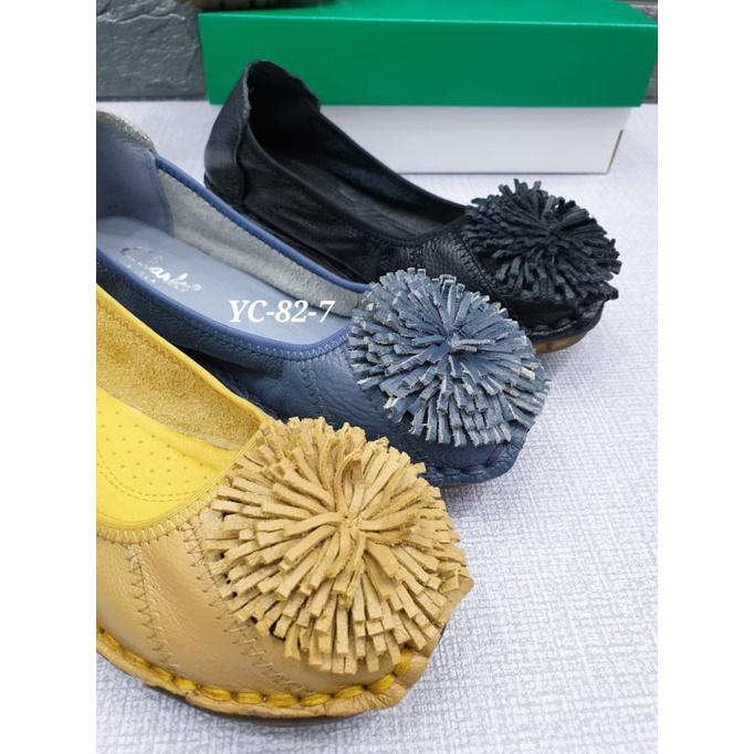 Clarks aster flower flat shoes women Termurah