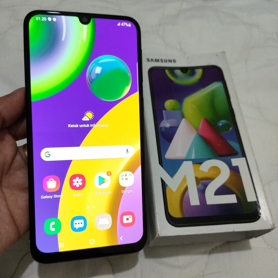 Jual Samsung Galaxy M21 4 64 Gb Second Bekas Fullset Shopee Indonesia