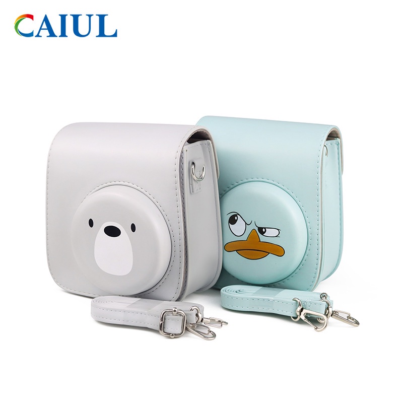 Caiul Polaroid Mini11/9/8 Universal Beruang Lucu Tas Kamera PU Kulit Pelindung Case Tas Penyimpanan 