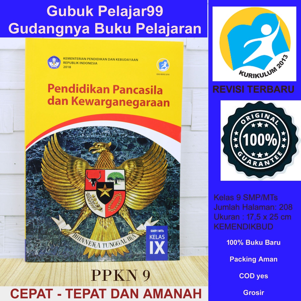 Jual Buku Siswa Pendidikan Pancasila Dan Kewarganegaraan Ppkn Kelas 9