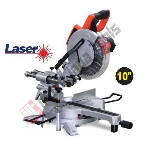 ALDO 1080 Mitre Saw Sliding 10 Inch + Laser Guide - Miter Gergaji Kayu