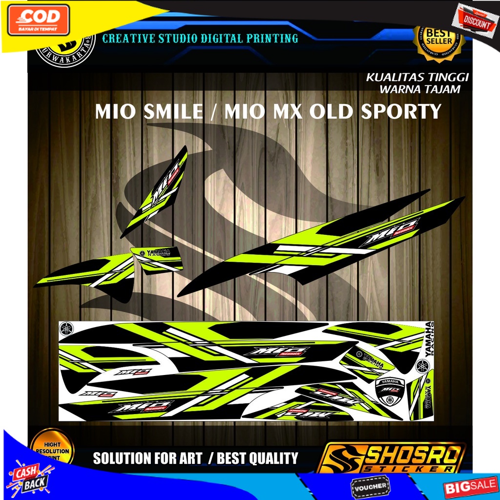 DECAL STIKER MOTIF VARIASI COD/STICKER STRIPING VARIASI MOTOR YAMAHA MIO MX MIO SMILE MIO OLD VARIAS