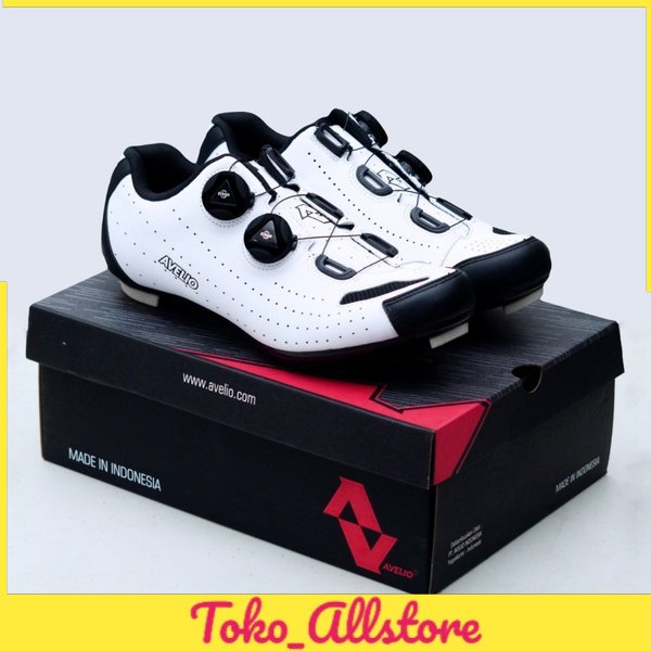 SEPATU CLEAT AVELIO ROADBIKE WHITE PUTIH