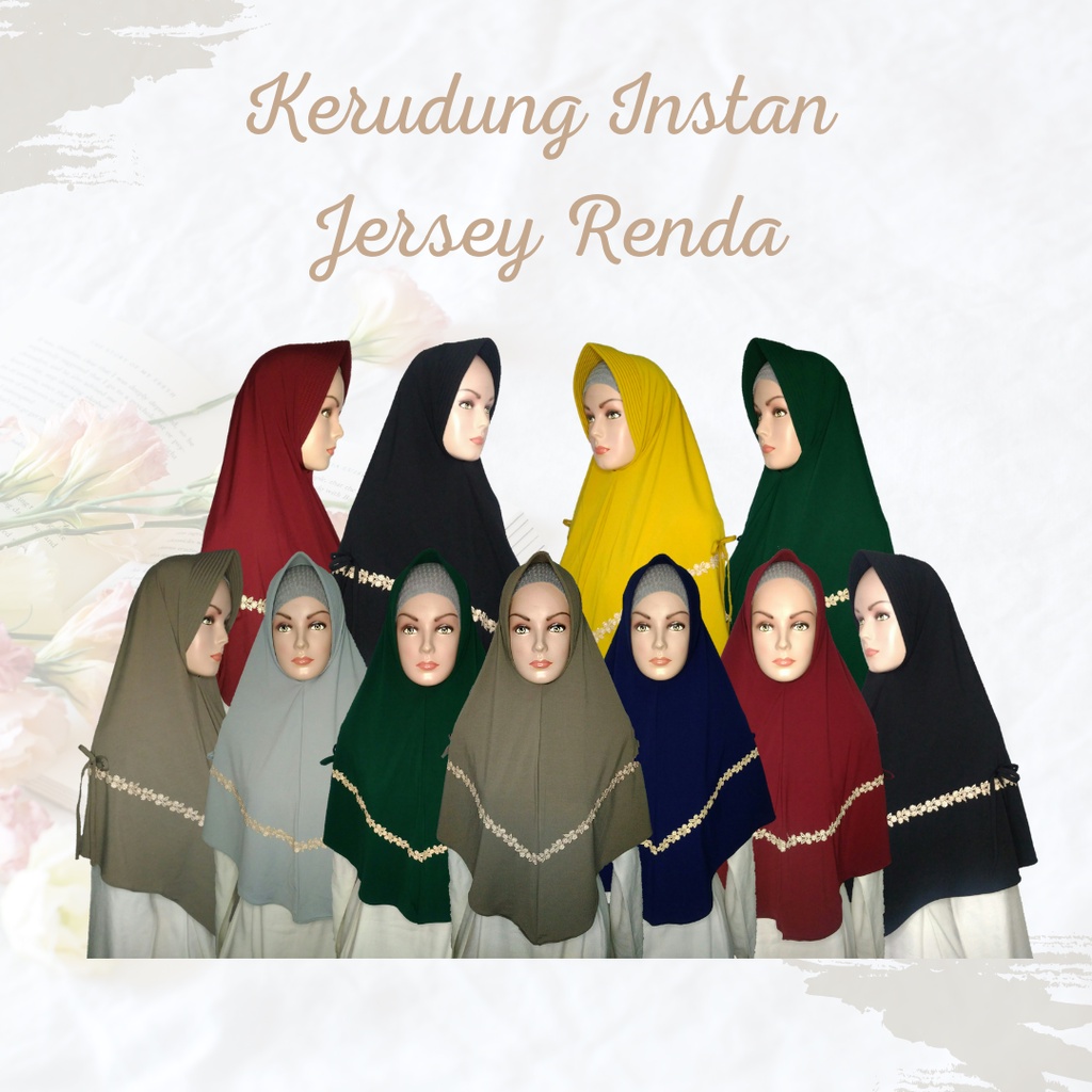 KERUDUNG INSTAN JERSEY RENDA / HIJAB INSTAN JERSEY