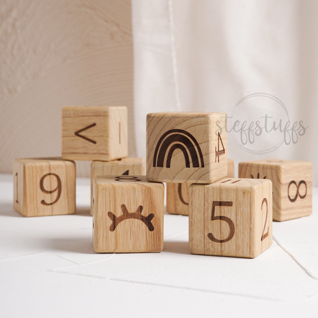 Jual NUMBER WOODEN BLOCK | Balok Kayu Mainan Anak Wood Age Blocks Kotak ...