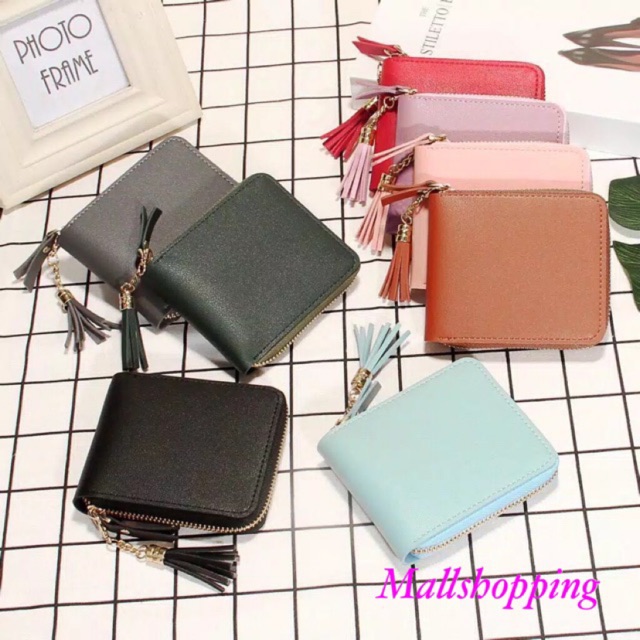 (COD) Dompet Koin Dompet Wanita Coin Pocket Korea PU Impor MALL SHOPPING