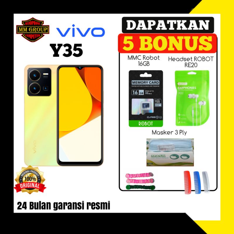 HP VIVO Y35 RAM 8+8 ROM 128 GARANSI RESMI