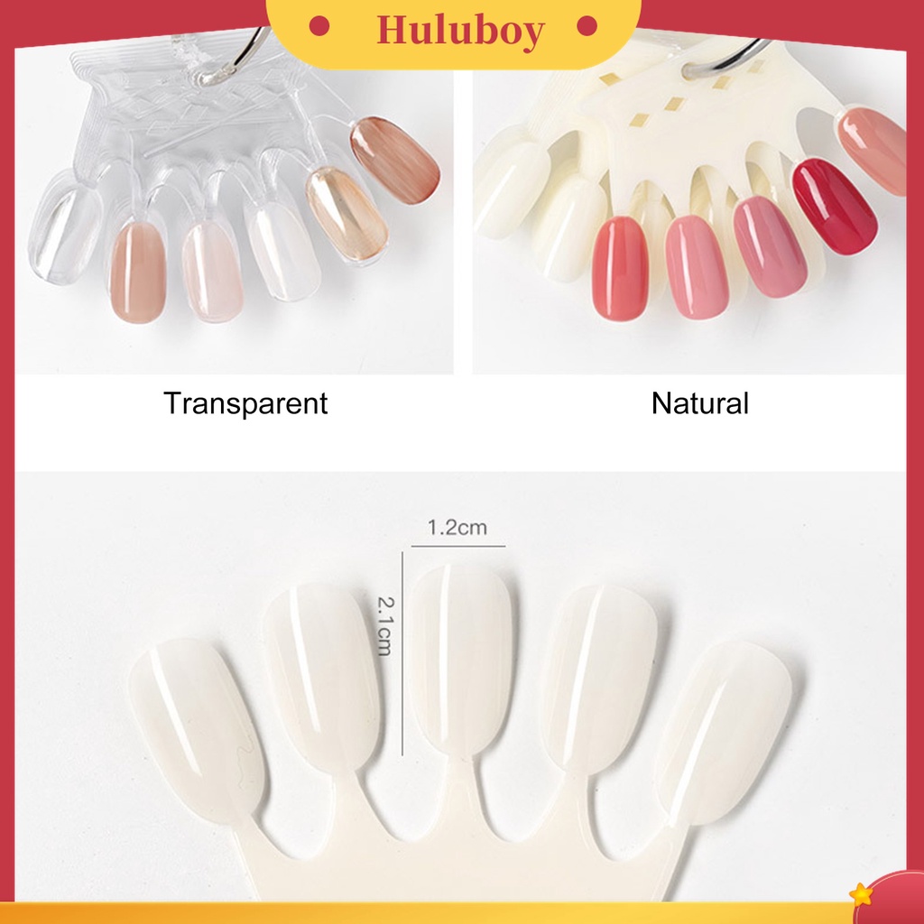 Huluboy Huluboy♡ 10 / 50 Pcs Stik Display Kuku Palsu Bentuk Kipas Bahan ABS Untuk Praktek Manicure