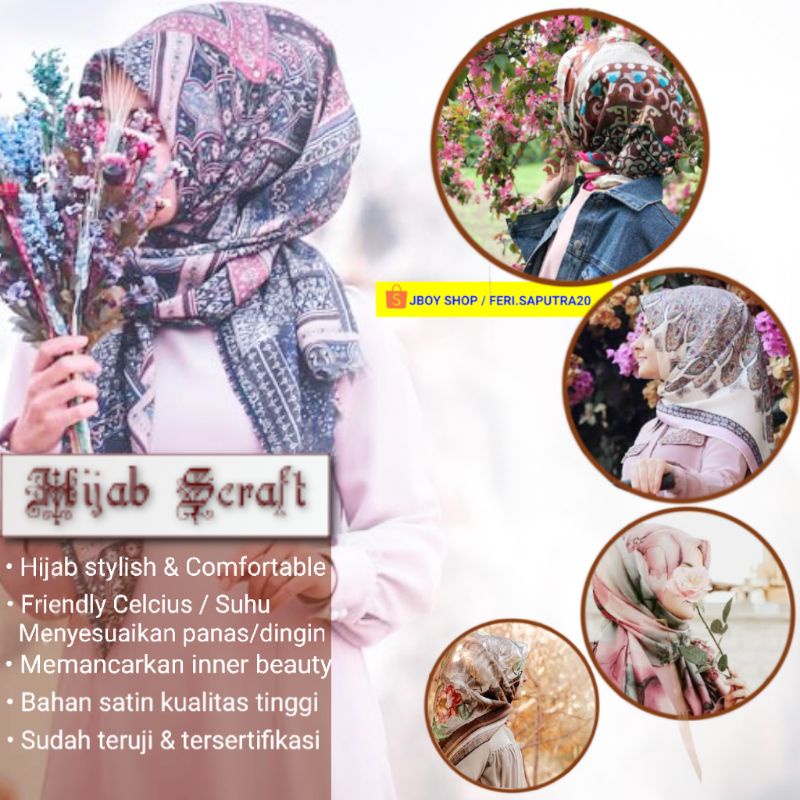 HIJAB MOTIF / HIJAB BATIK / HIJAB SCRAFT / SATIN SILK SCRAFT / HIJAB / KERUDUNG / FASHION MUSLIM