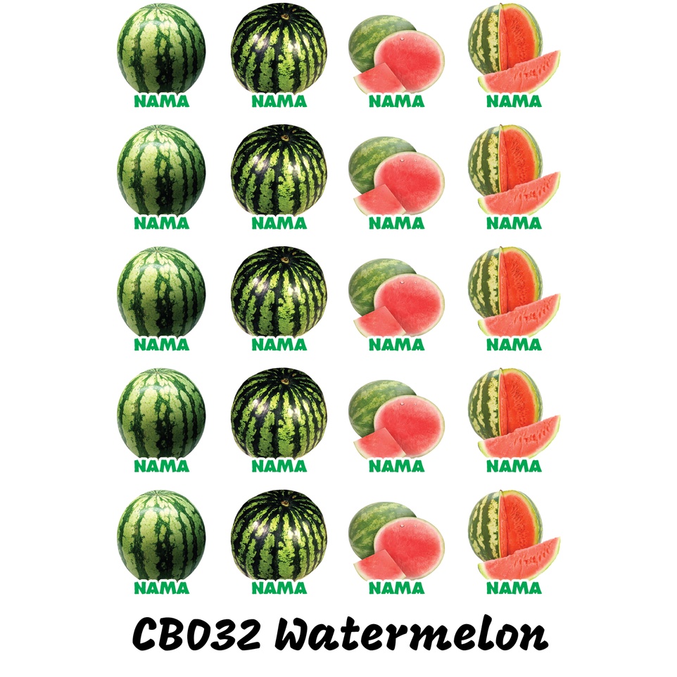 

Sticker Nama Cutting Label Waterproof Tahan Air Watermelon (CB032)