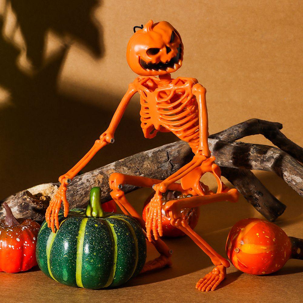 Solighter Halloween Kerangka Manusia Gantungan Kunci Dekorasi Rumah Hantu Properti Fotografi Model Tulang