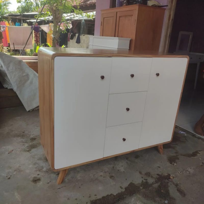 lemari drawer laci/lemari kabinet minimalis bahan kayu solid