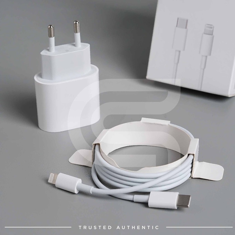 Charger Fast Charging Panjang 2 Meter - Lightning To USB-C Cable 2m &amp; Adaptor 18 Watt