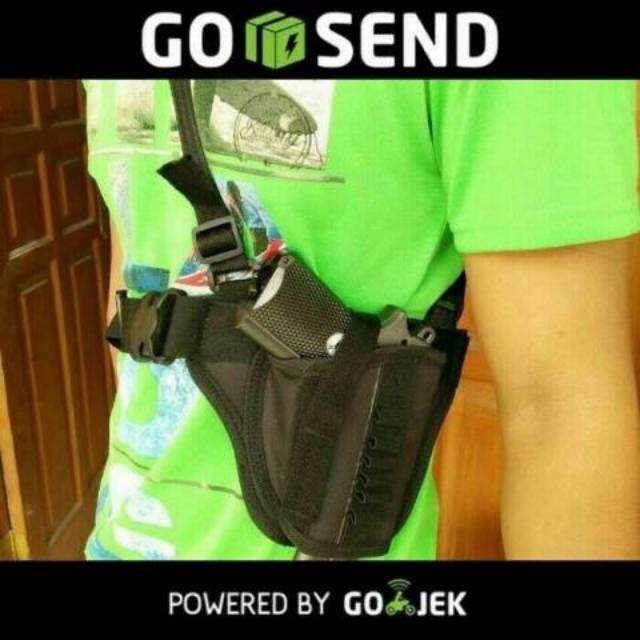 holster 2in1 pinggang dada dengan tali pengaman