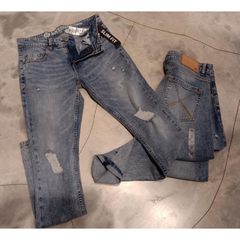 Celana Denim Pria Juice Ematic Slave 1805 Rip Jeans