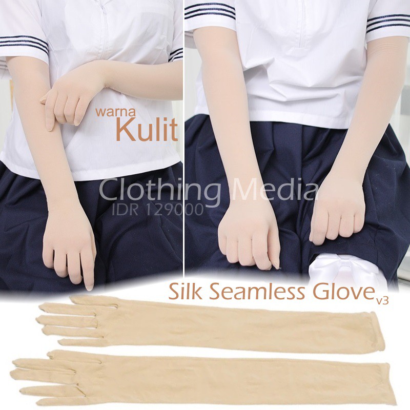 Sarung Tangan Nylon Seamless Wedding Glove V3 Bahan Stocking Pantyhose