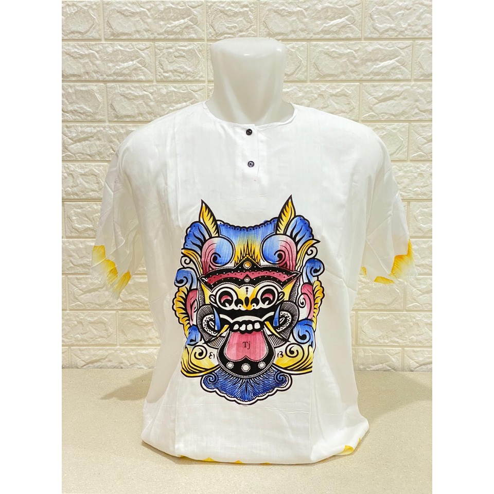 BAJU BALI BARONG DASAR PUTIH LIST ALL SIZE REAL PICT!!!