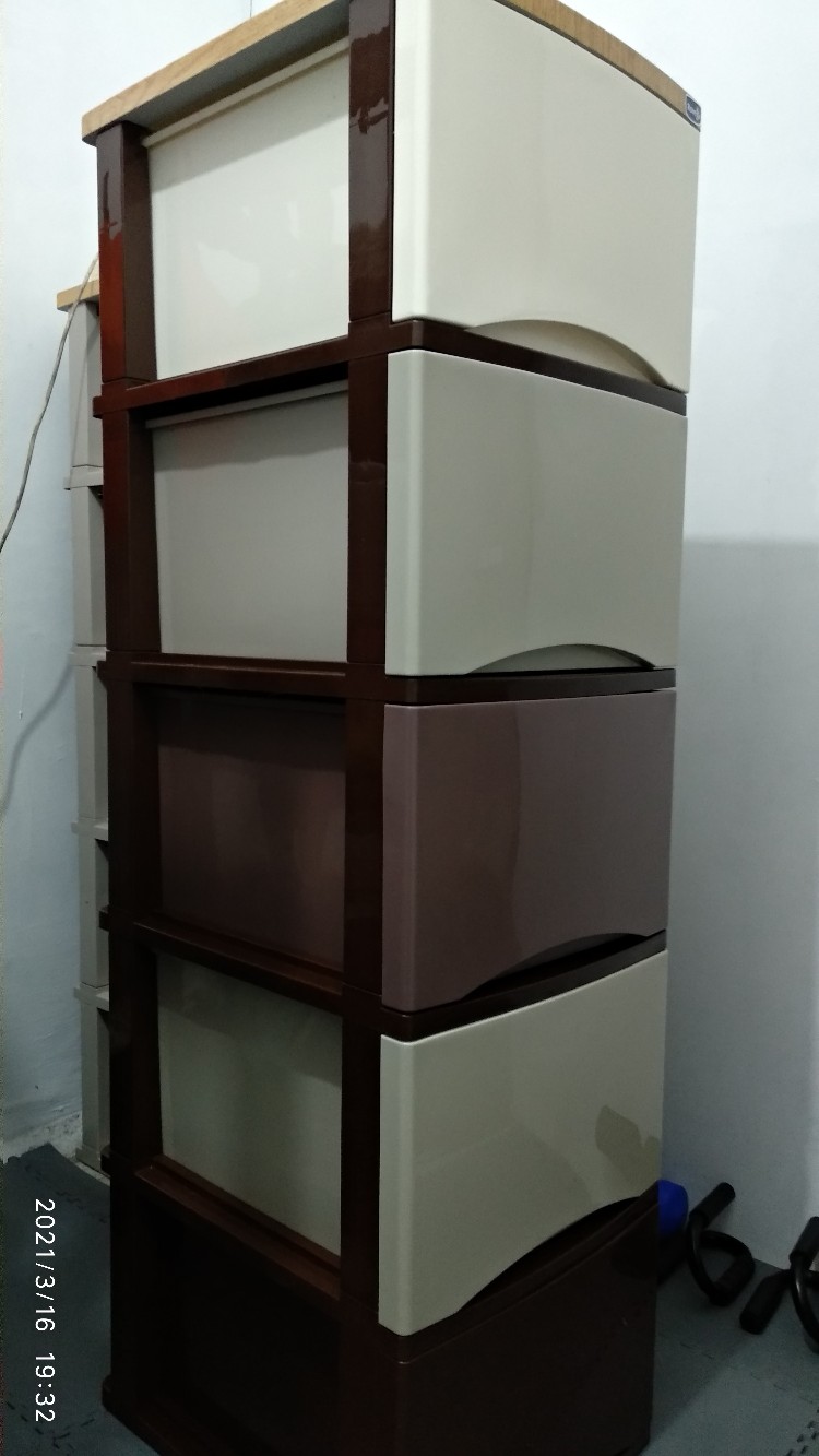 Rovega Lemari Plastik Pakaian 5 Susun Laci Rak Buku Rovega Csa520wdbm