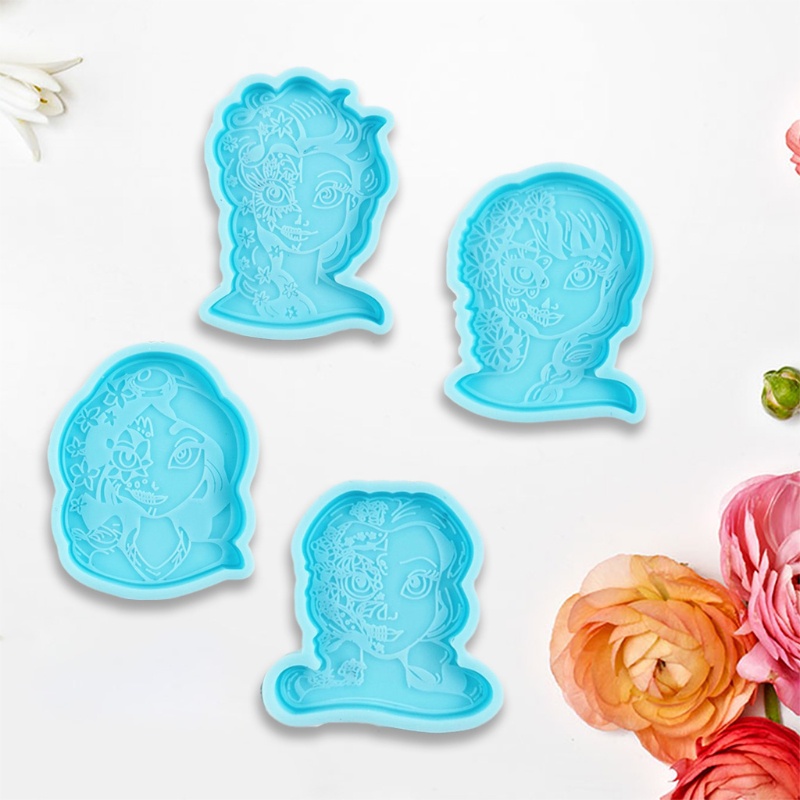 Siy Cetakan Resin Epoksi Bentuk Anak Perempuan Bahan Silikon Untuk Aksesoris Handphone Diy