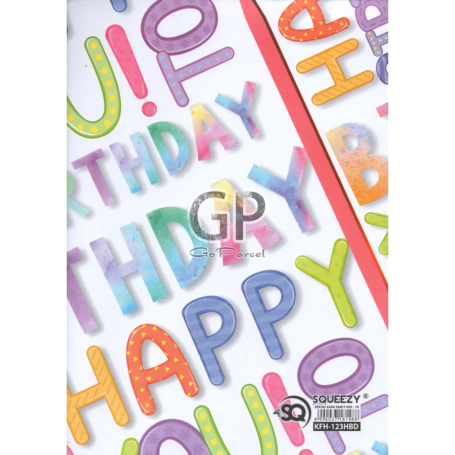 ( 5 Lembar ) KERTAS KADO SQ DOFF - GIFT WRAPPING PAPER HAPPY BIRTHDAY SELAMAT ULANG TAHUN ANAK / HBD HBDAY BDAY BALON PESTA PARTY KADO ULTAH