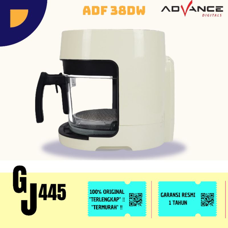 Advance Digital Air Fryer ADF-38DW Transparan Glass 800 Watt Garansi 1 Tahun