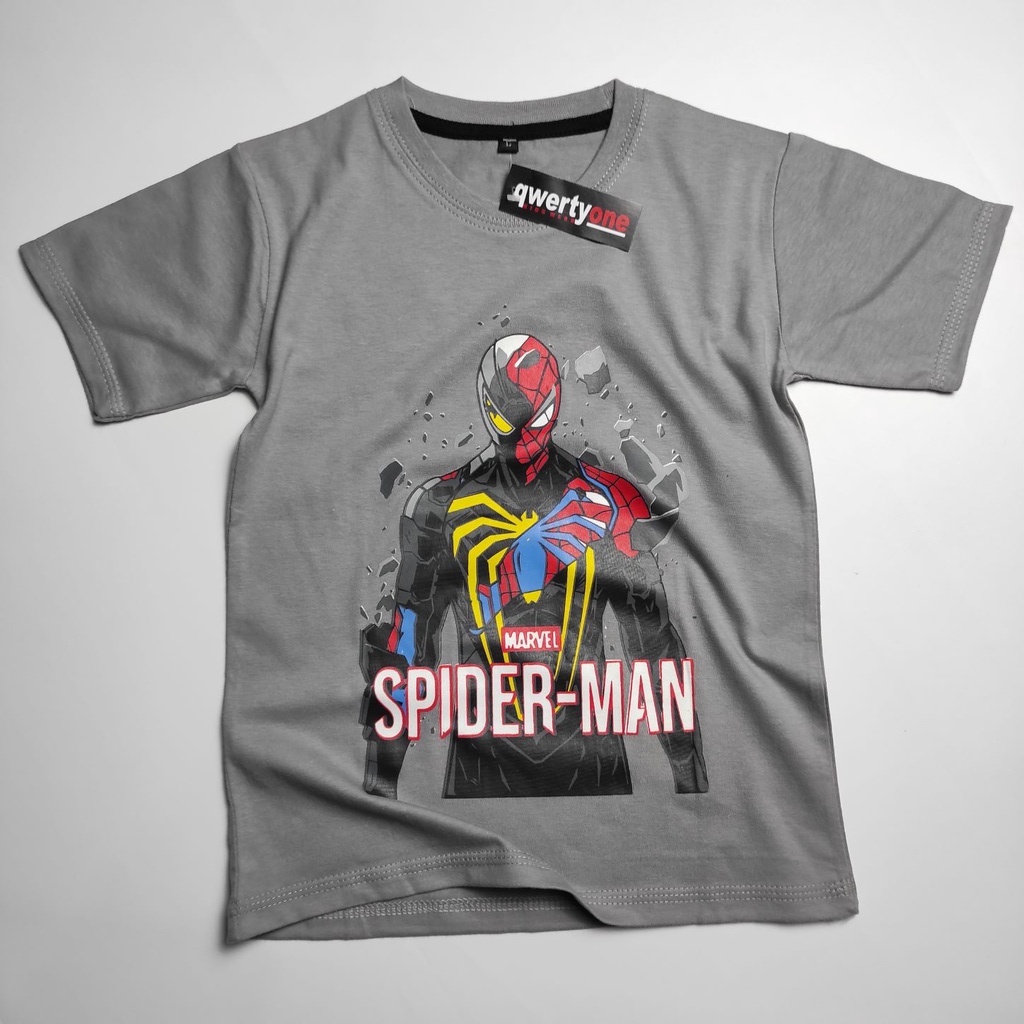 KAOS ANAK LAKI LAKI SPIDERMAN ABU 1-8 TAHUN