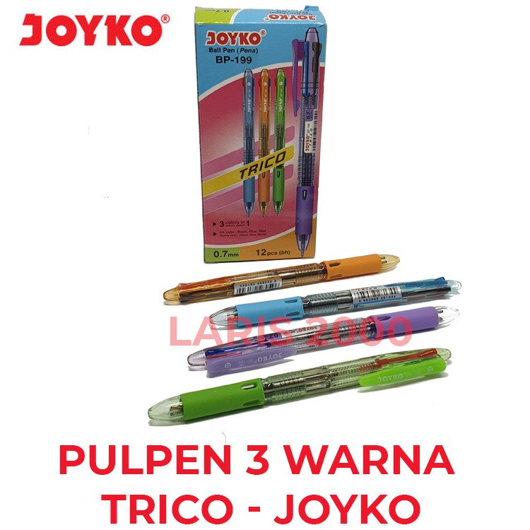 

(per pcs) Pulpen 3 warna trico Joyko