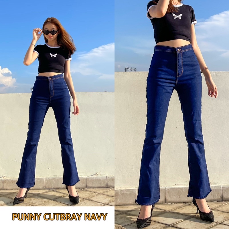 HW Cutbray Jeans - Celana Cutbray strecht Wanita - Celana Cutbray Panjang - Cutbray jeans rawis kekinian- Highwaist Cutbray Jumbo