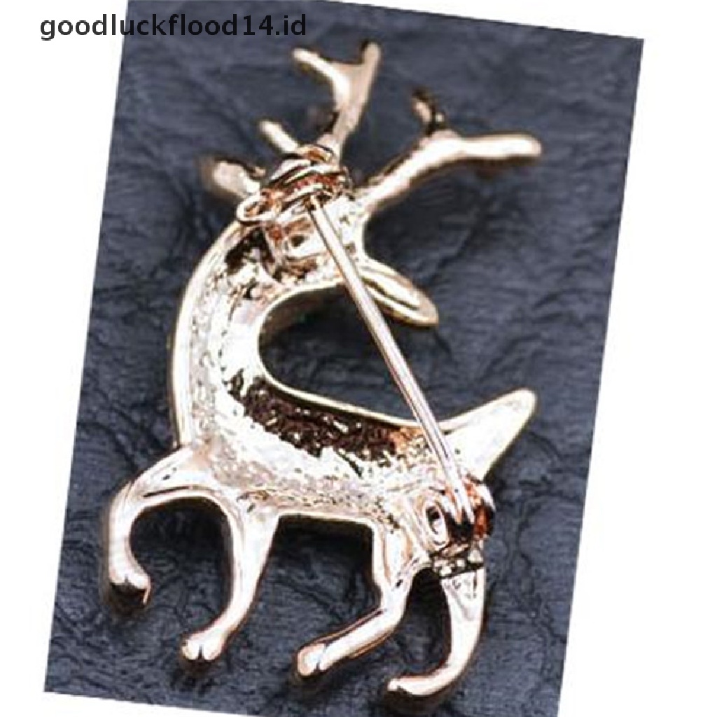 [OOID] Women Fashion High Quality Exquisite Sika Deer Brooch Shining Rhinestone Jewelry ID