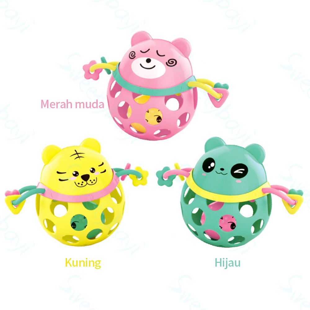 Sweetybayi Bayi Soft Teether Rattle Mainan Anak Handbell Gigitan Molar Silikon