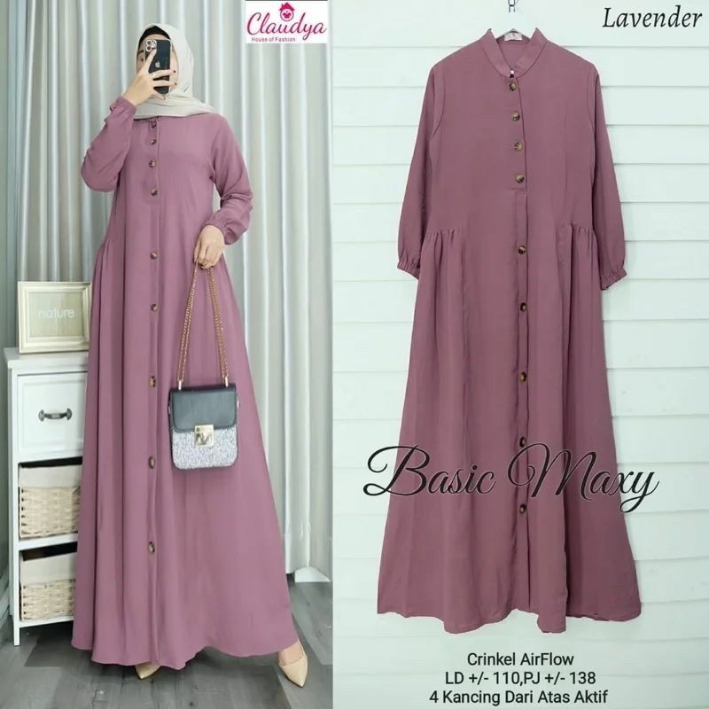 Gamis Crinkle Airflow BASIC DRESS Busui Terbaru