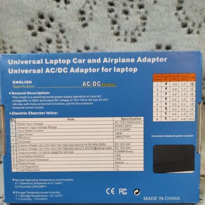 Adaptor Laptop Multi 12V-24V Universal