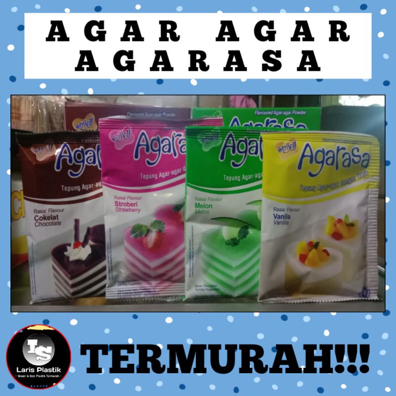 

LS TEPUNG AGAR AGAR AGARASA KEMASAN 22 GRAM/ 10 GRAM DENGAN 4 RASA TERMURAH